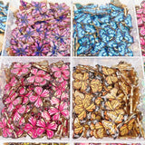 20Pcs/Set Butterfly Charm Golden Earrings Necklace Pendant DIY Supplies