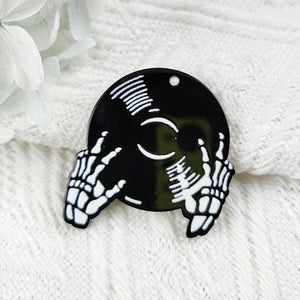 10pcs Ghost Hand Play Dish Acrylic Charms Earring Accessory DIY Halloween