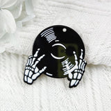 10pcs Ghost Hand Play Dish Acrylic Charms Earring Accessory DIY Halloween