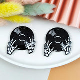 10pcs Ghost Hand Play Dish Acrylic Charms Earring Accessory DIY Halloween