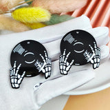 10pcs Ghost Hand Play Dish Acrylic Charms Earring Accessory DIY Halloween