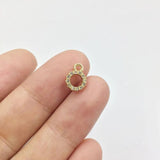 10pcs/7mm Tiny Circle Rhinestones Charms Pendant DIY Jewelry in 2 Colors