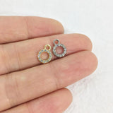 10pcs/7mm Tiny Circle Rhinestones Charms Pendant DIY Jewelry in 2 Colors