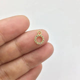 10pcs/7mm Tiny Circle Rhinestones Charms Pendant DIY Jewelry in 2 Colors