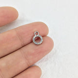10pcs/7mm Tiny Circle Rhinestones Charms Pendant DIY Jewelry in 2 Colors