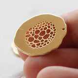 Solid Brass Charm Round 25x24mm