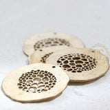 Solid Brass Charm Round 25x24mm