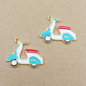 10pcs Motorcycle Bicycle Enamel Charms for Jewelry Making