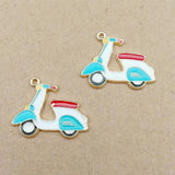 10pcs Motorcycle Bicycle Enamel Charms for Jewelry Making
