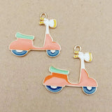 10pcs Motorcycle Bicycle Enamel Charms for Jewelry Making
