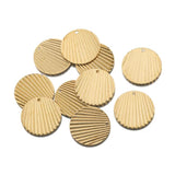 10Pcs Raw Brass Pleated Disc Charms Round Pendants For Diy Jewelry Making