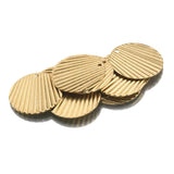 10Pcs Raw Brass Pleated Disc Charms Round Pendants For Diy Jewelry Making