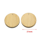 10Pcs Raw Brass Pleated Disc Charms Round Pendants For Diy Jewelry Making