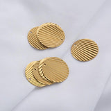 10Pcs Raw Brass Pleated Disc Charms Round Pendants For Diy Jewelry Making