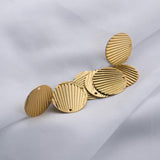 10Pcs Raw Brass Pleated Disc Charms Round Pendants For Diy Jewelry Making