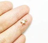 30pcs 6mm Mini Star Zinc Alloy Jewelry DIY 2 Colors Rhodium Silver