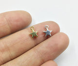 30pcs 6mm Mini Star Zinc Alloy Jewelry DIY 2 Colors Rhodium Silver