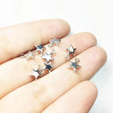 30pcs 6mm Mini Star Zinc Alloy Jewelry DIY 2 Colors Rhodium Silver