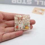 10pcs Acrylic Oil Painting Rabbit Earring Charms Animal Keychain Pendant