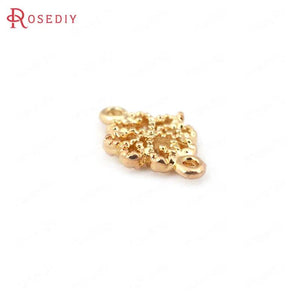 20PCS 11*8MM High Champagne Plated Brass Flower Connect Charms