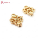 20PCS 11*8MM High Champagne Plated Brass Flower Connect Charms
