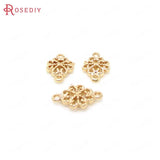 20PCS 11*8MM High Champagne Plated Brass Flower Connect Charms