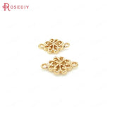20PCS 11*8MM High Champagne Plated Brass Flower Connect Charms