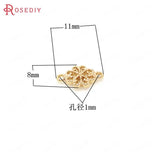 20PCS 11*8MM High Champagne Plated Brass Flower Connect Charms