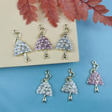 10pcs Ballerina Charms Earrings Rhinestone Ballet Dancer Pendant