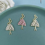 10pcs Ballerina Charms Earrings Rhinestone Ballet Dancer Pendant