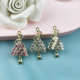 10pcs Ballerina Charms Earrings Rhinestone Ballet Dancer Pendant