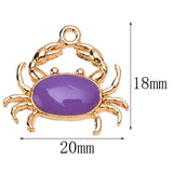 20Pcs Enamel Crab Pendant Jewelry Making Necklace Bracelet DIY
