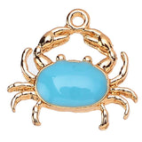 20Pcs Enamel Crab Pendant Jewelry Making Necklace Bracelet DIY