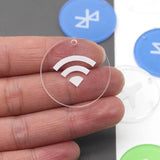 10pcs 30mm Acrylic WIFI Bluetooth Aircraft Charms for DIY Jewelry Making