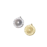 5pcs 15mm Stainless Steel High Round Flower Charms Pendant DIY Necklace Earrings