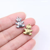 5pcs Stainless Steel High Bear Charms Pendant DIY Jewelry 15*12mm