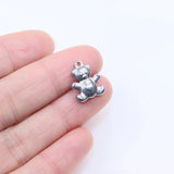 5pcs Stainless Steel High Bear Charms Pendant DIY Jewelry 15*12mm