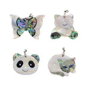 Mother of Pearl Shell Animal Pendant Lucky Elephant Turtle Fish Abalone Tree Cha