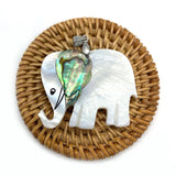 Mother of Pearl Shell Animal Pendant Lucky Elephant Turtle Fish Abalone Tree Cha