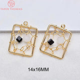 4PCS 24K Plated Heart Round Charms Pendants for Jewelry Making