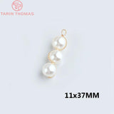 4PCS 24K Plated Heart Round Charms Pendants for Jewelry Making