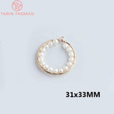 4PCS 24K Plated Heart Round Charms Pendants for Jewelry Making