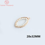 4PCS 24K Plated Heart Round Charms Pendants for Jewelry Making