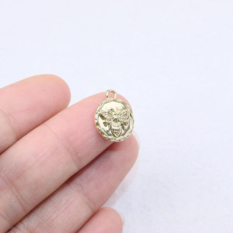 20pcs 12mm Gold/Silver Plated Bee Charms Pendant Girl Jewelry DIY