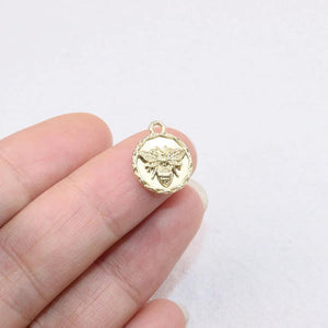 20pcs 12mm Gold/Silver Plated Bee Charms Pendant Girl Jewelry DIY