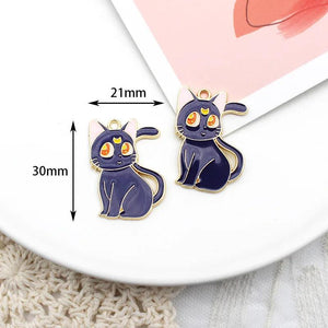 10pcs 21*30mm Enamel Cat Charms for Jewelry Making DIY Necklaces Earrings