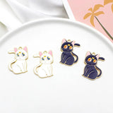 10pcs 21*30mm Enamel Cat Charms for Jewelry Making DIY Necklaces Earrings