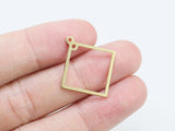 50pcs Square Raw Brass Charms Earrings Findings-R613
