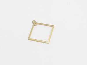 50pcs Square Raw Brass Charms Earrings Findings-R613