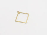 50pcs Square Raw Brass Charms Earrings Findings-R613
